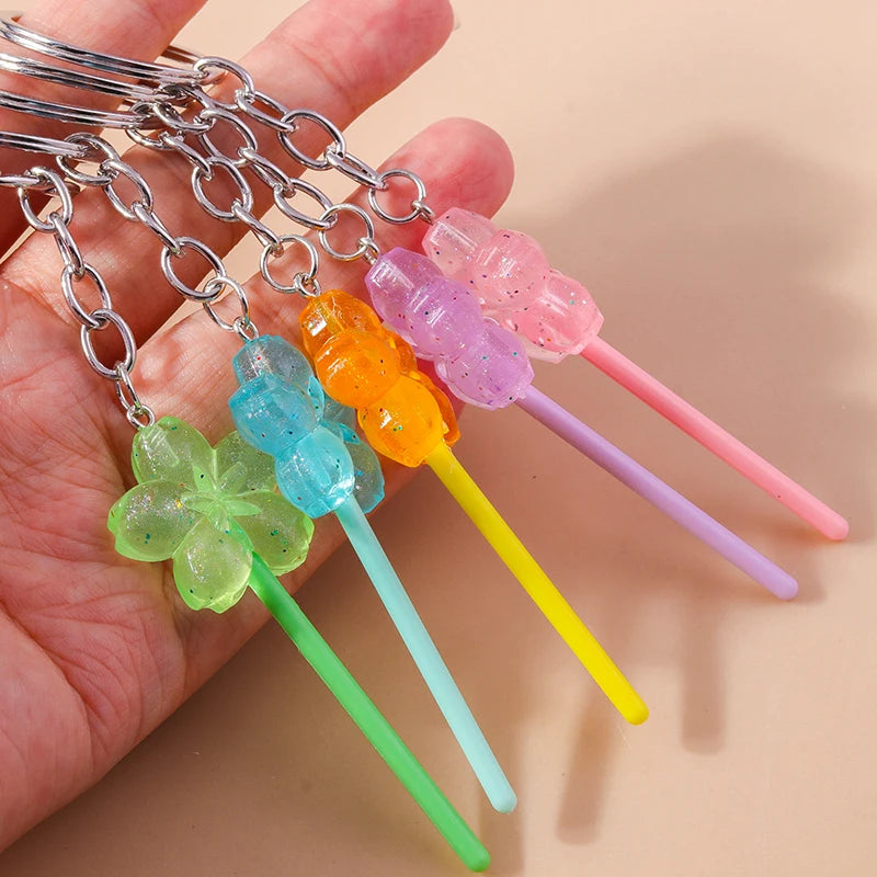 3D Simulation Food Keychain – Cute Resin Lollipop, Donut & Snack Key Ring Charms