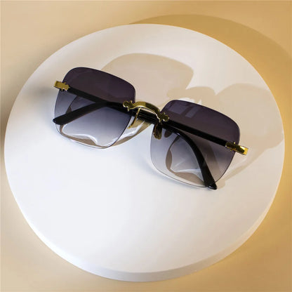 Women's Square Rimless Sunglasses | 4pcs Luxury Designer Summer UV400 Shades for Women & Men