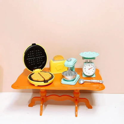 DIY Dollhouse Bear Biscuits Kitchen Set | 1/12 Miniature Toaster, Mixer & Scale Toy for Girls