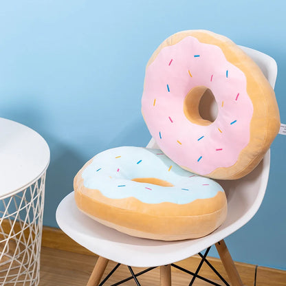 Kawaii Doughnut Plush Pillow — Squishy Stuffed Toy & Decor