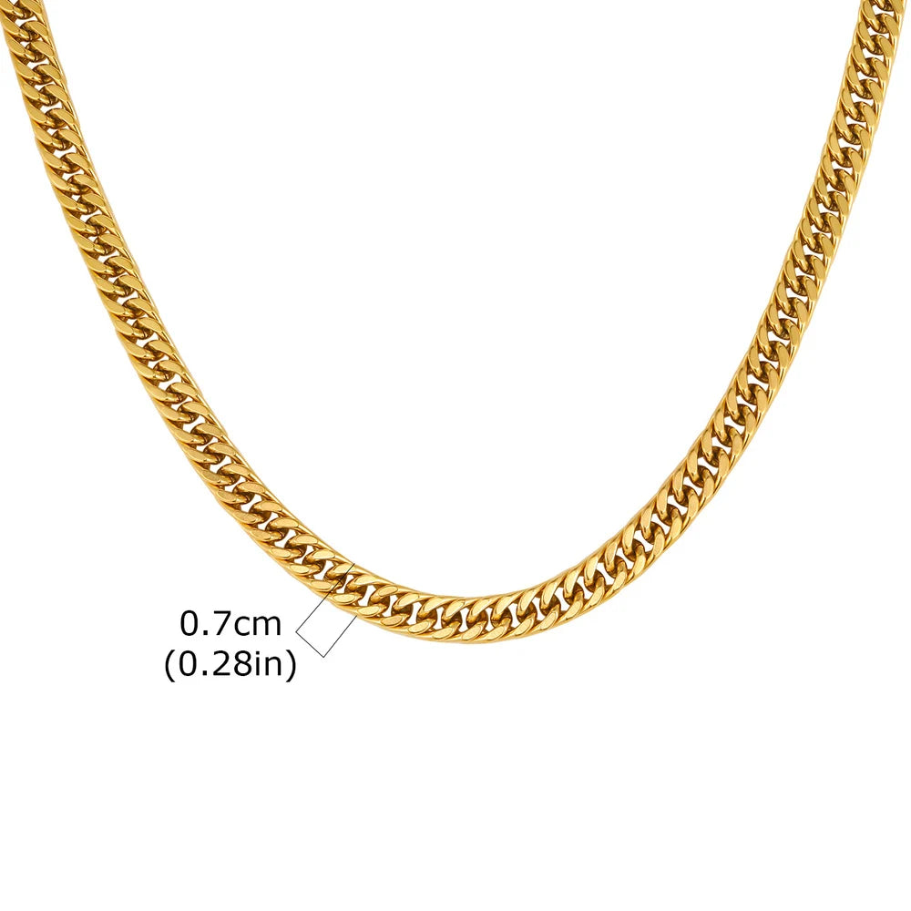 Men's Stainless Steel Cuban Link Chain Necklace Waterproof