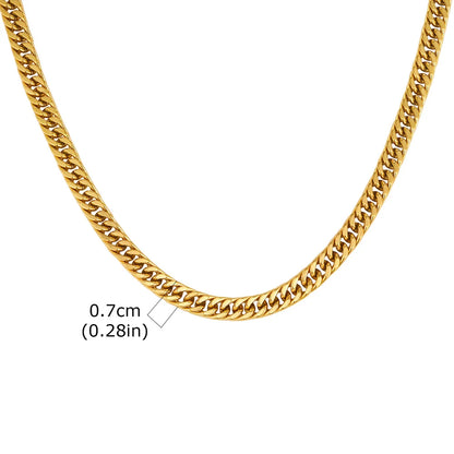 Men's Stainless Steel Cuban Link Chain Necklace Waterproof