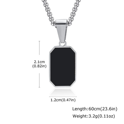 Men's Stainless Steel Geometric Pendant Necklace with Chain
