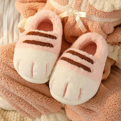 3D Cat Claw Slippers – Cozy Winter Indoor Shoes for Women