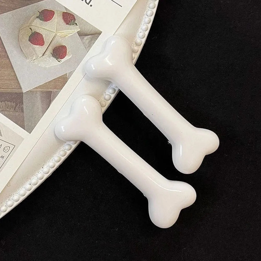 Y2K Bone Hair Clip – Cute Cartoon Bobby Pin Barrette