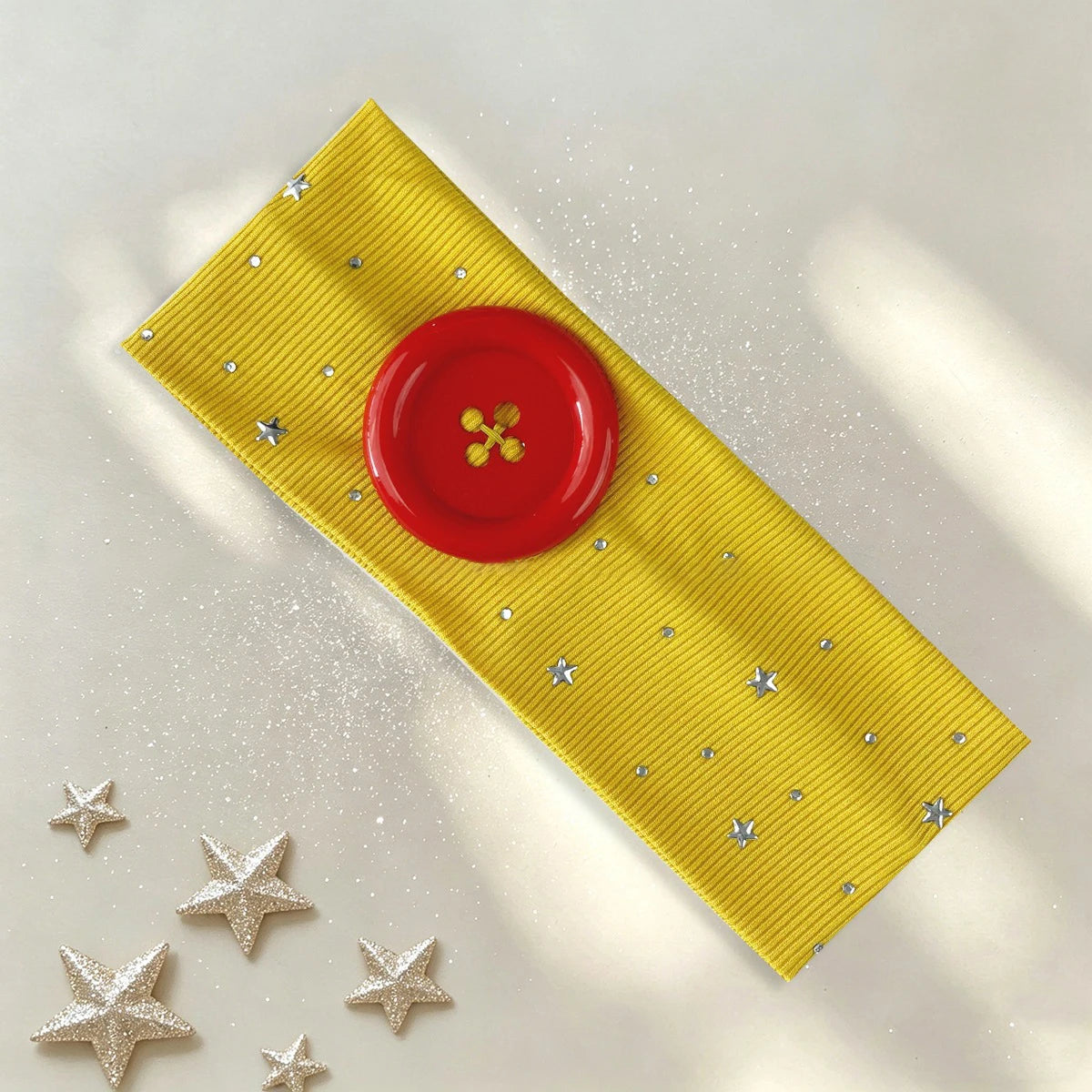 Vintage Polka Dot Button Headband for Women