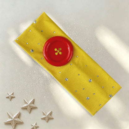 Vintage Polka Dot Button Headband for Women