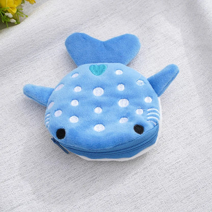 Plush Cartoon Animal Coin Purse with Zipper