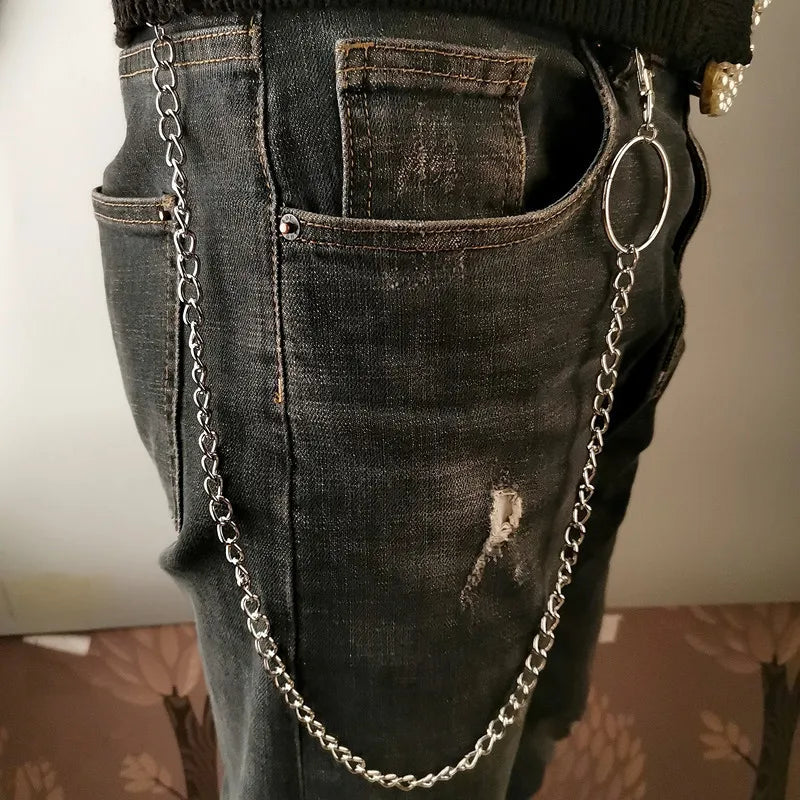 Metal Belt Chain | HipHop Rock Punk Hook Wallet Chain Keychain Ring Clip Jewelry