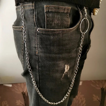 Metal Belt Chain | HipHop Rock Punk Hook Wallet Chain Keychain Ring Clip Jewelry
