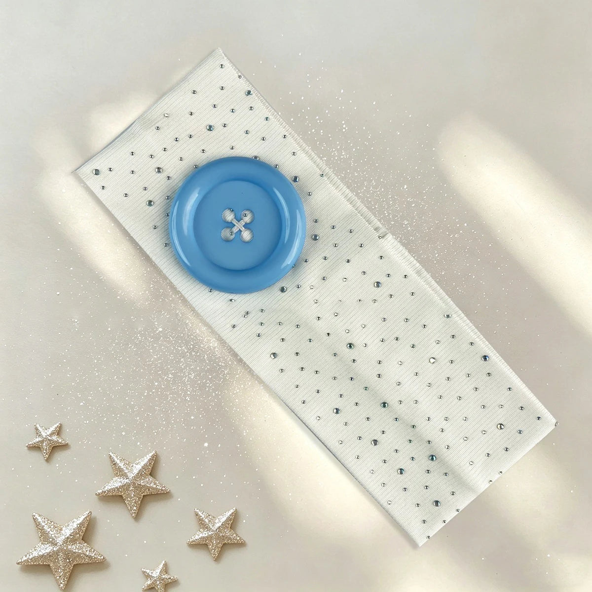 Vintage Polka Dot Button Headband for Women
