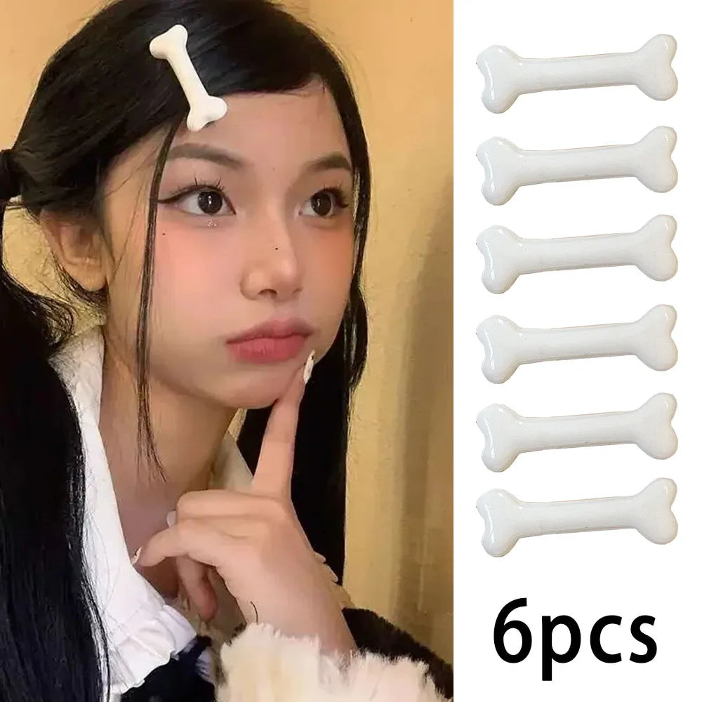 Y2K Bone Hair Clip – Cute Cartoon Bobby Pin Barrette