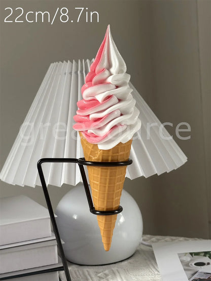 Realistic Faux Ice Cream Cone – Simulation Waffle Cone Prop for Display, Decor & Content Creation