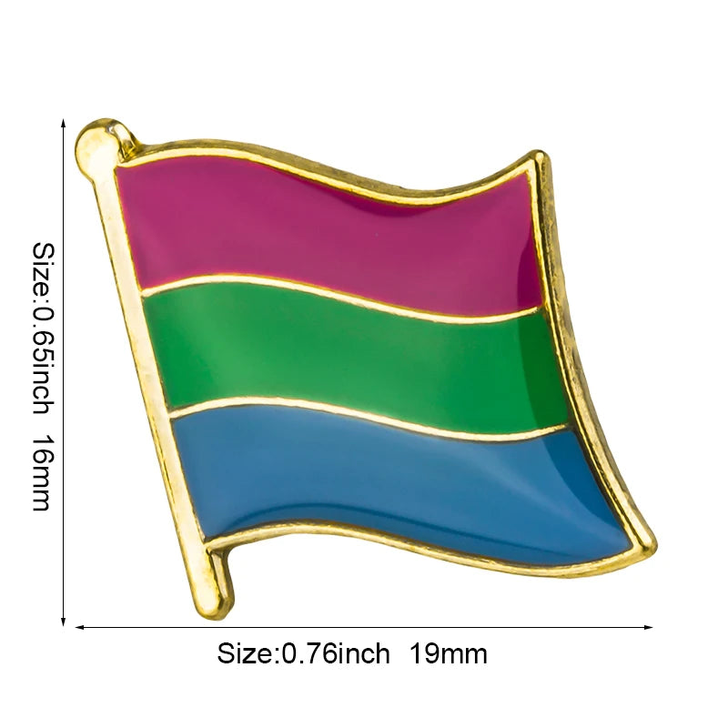 Pride Flag Enamel Lapel Pin – Rainbow & Progress Badge Brooch