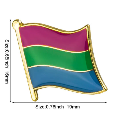 Pride Flag Enamel Lapel Pin – Rainbow & Progress Badge Brooch