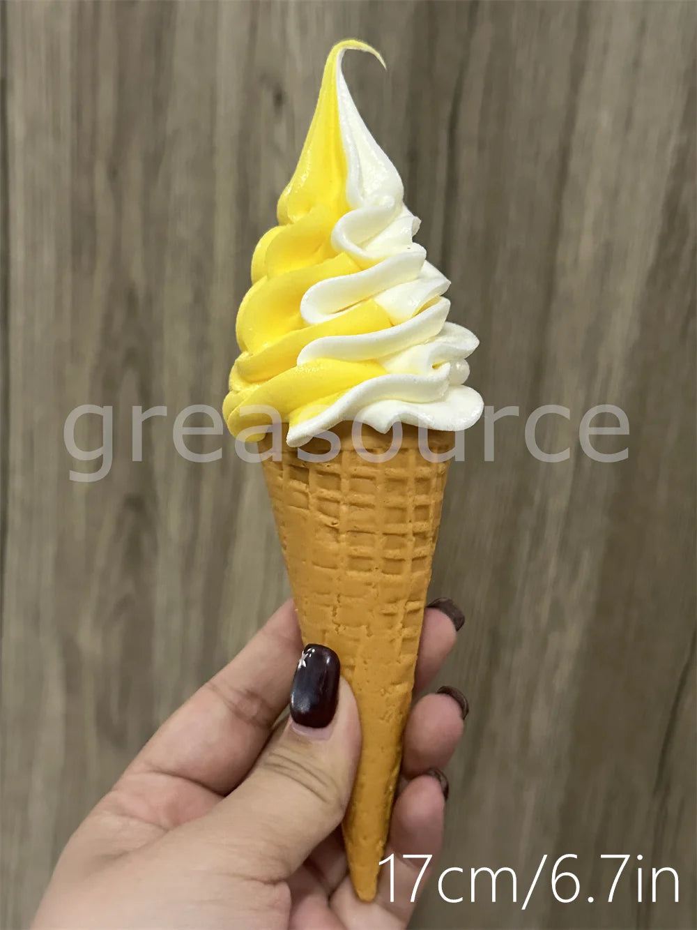 Realistic Faux Ice Cream Cone – Simulation Waffle Cone Prop for Display, Decor & Content Creation