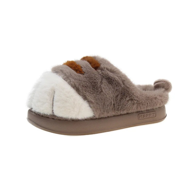 3D Cat Claw Slippers – Cozy Winter Indoor Shoes for Women