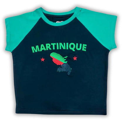 Caribbean Islands Embroidered Graphic Crop Top for Women