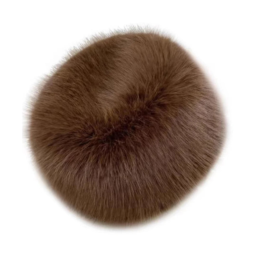 Women's Fluffy Faux Fur Winter Hat – Warm Windproof Bucket & Bomber Cap