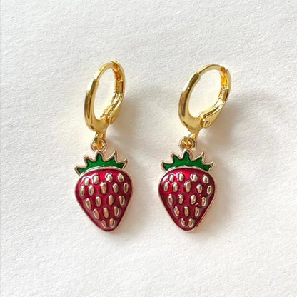 Women's Strawberry Necklace & Earring Set | Y2K Indie Jewelry for a Sweet, Playful Look