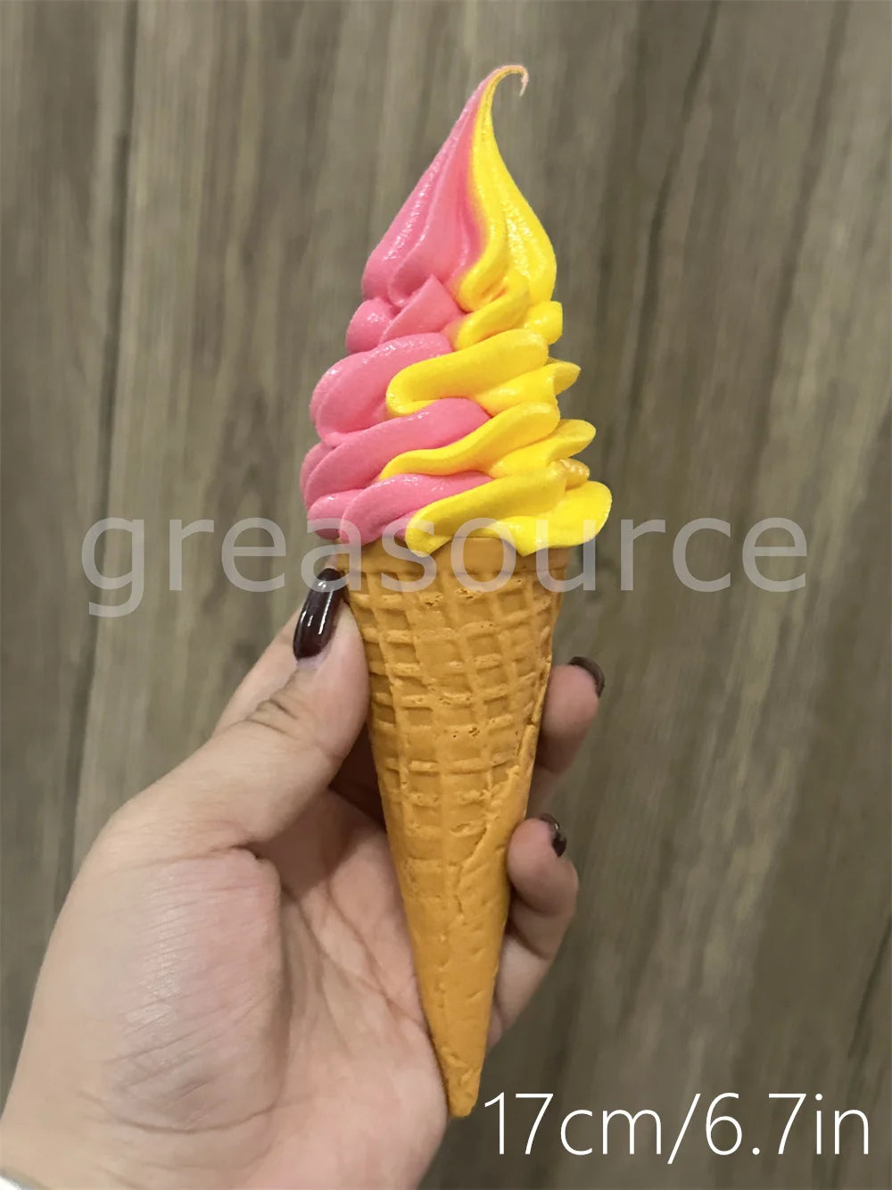 Realistic Faux Ice Cream Cone – Simulation Waffle Cone Prop for Display, Decor & Content Creation