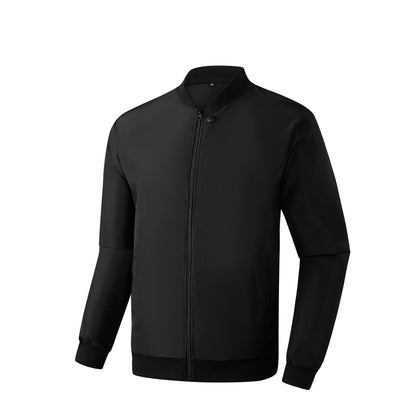 Men's Baseball Collar Zip-Up Jacket – Lightweight Casual Coat, Loose Fit | S–XL