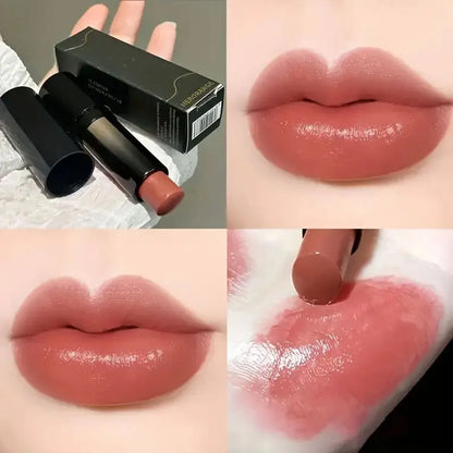 Waterproof Red Brown Lipstick | Moisturizing Mirror Lip Gloss for Long-Lasting Natural Makeup