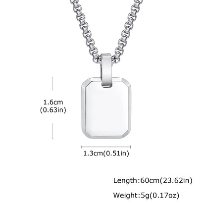 Men's Stainless Steel Geometric Pendant Necklace with Chain