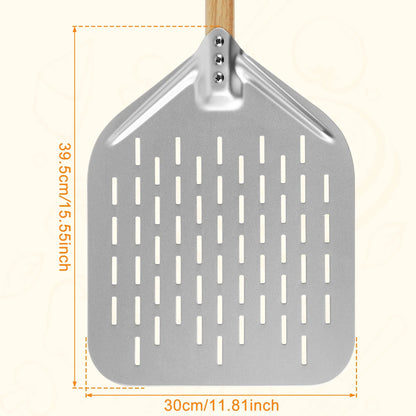 Metal Pizza Peel with Wood Handle | 6.5–12 inch Non-Stick Pizza Shovel & Cake Lifter for Home Baking