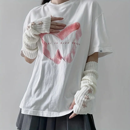 Star Fingerless Gloves – Knit Accessory Gloves for Women