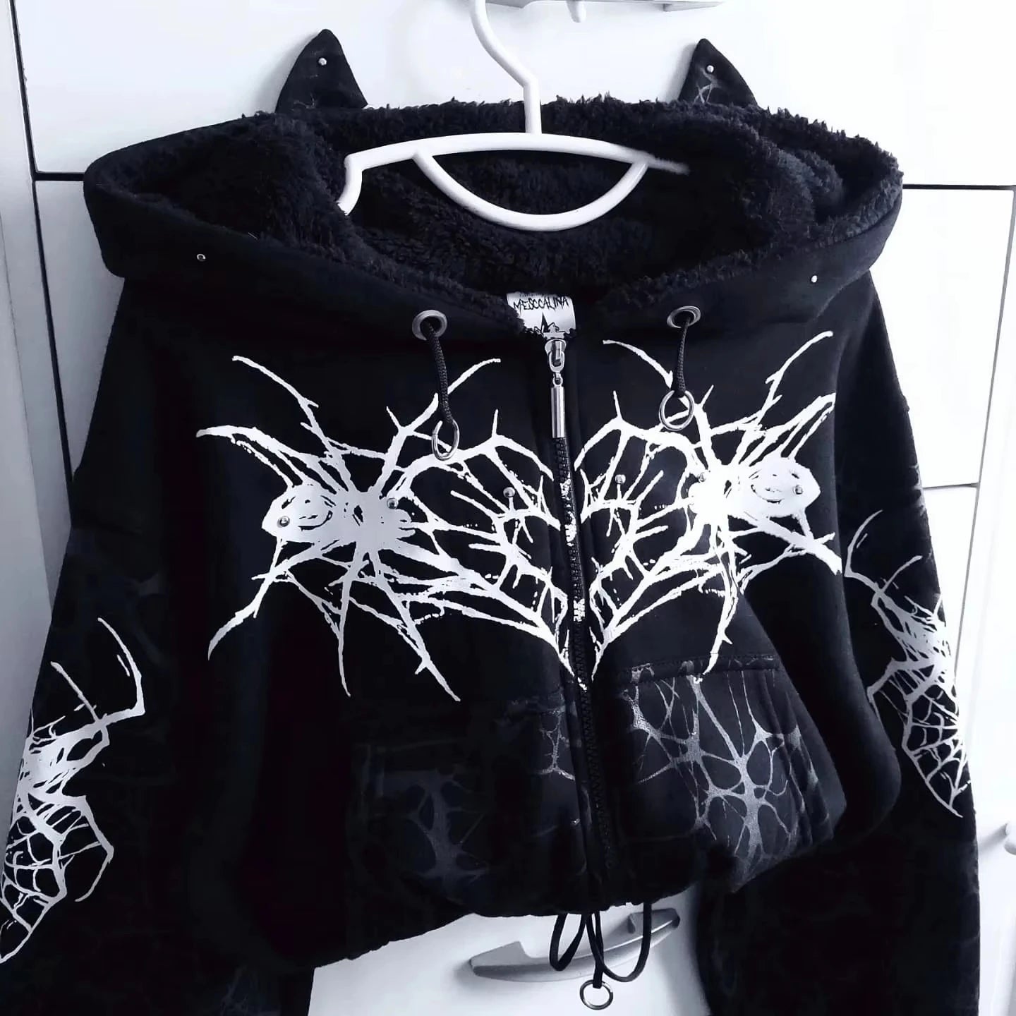 Y2K Punk Rock Zip-Up Hoodie – Harajuku Grunge Loose Fleece Sweatshirt