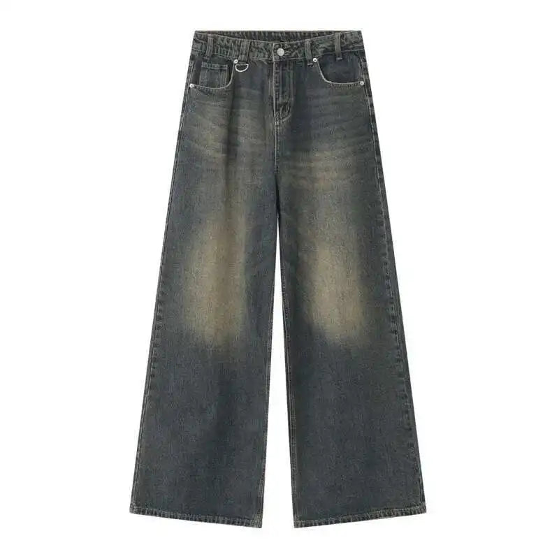 Vintage Wide-Leg Jeans – Men's Camo & Washed Denim