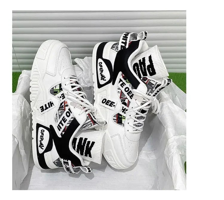 Breathable Lace Up Leather Casual Sneakers for Men