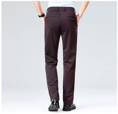 Men's Smart Casual Dress Pants – Elastic Waist Suit Trousers, Straight Fit | Sizes 29–42