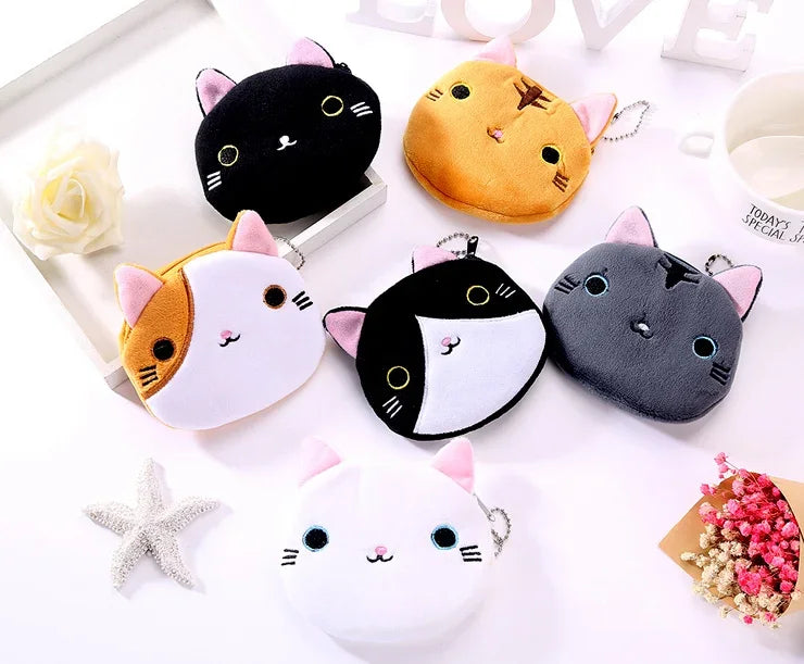 Plush Cartoon Animal Coin Purse with Zipper