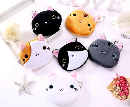Plush Cartoon Animal Coin Purse with Zipper
