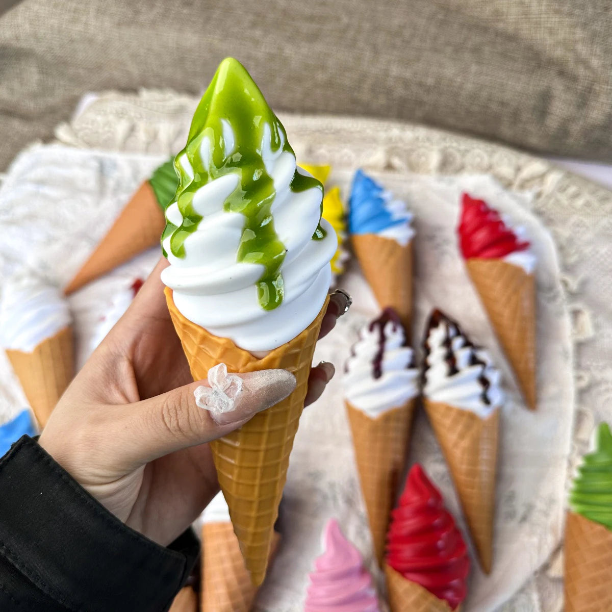 Faux Ice Cream Bar Display Prop – 21cm Realistic Simulation Food Model for Decor, Photography & Styling