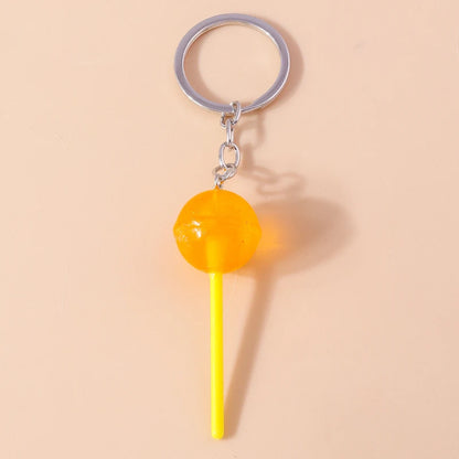 3D Simulation Food Keychain – Cute Resin Lollipop, Donut & Snack Key Ring Charms