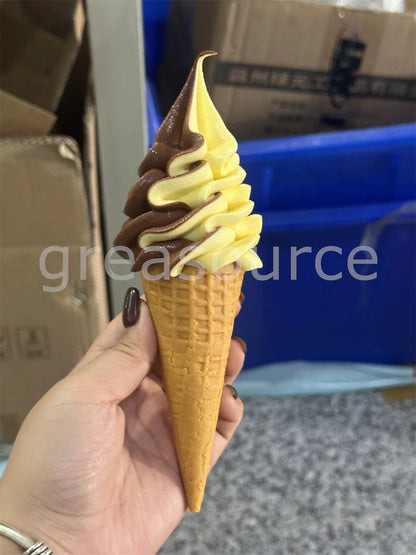 Realistic Faux Ice Cream Cone – Simulation Waffle Cone Prop for Display, Decor & Content Creation