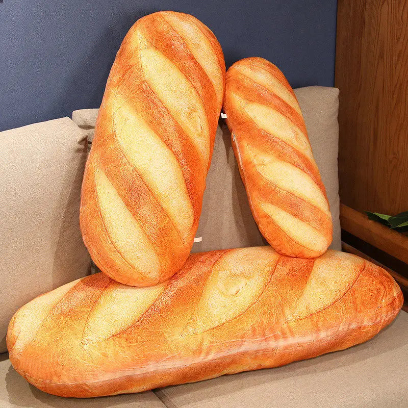 French Bread Plush Pillow | Stuffed Food Plushie Sleeping Companion & Party Prop