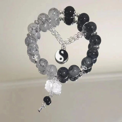Women's Crystal Beads Bracelet | Korean Flower, Fox & Feather Tassel Friendship Jewelry Gift
