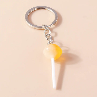 3D Simulation Food Keychain – Cute Resin Lollipop, Donut & Snack Key Ring Charms