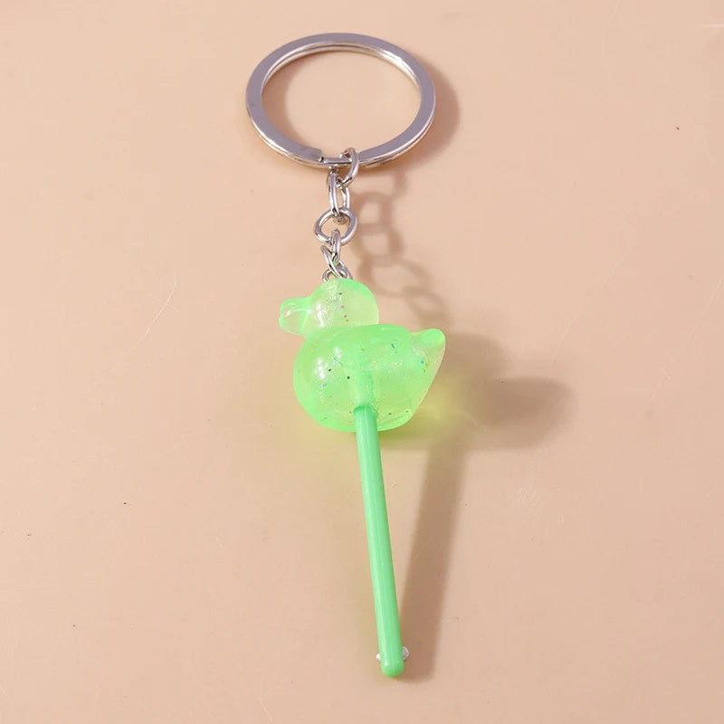 3D Simulation Food Keychain – Cute Resin Lollipop, Donut & Snack Key Ring Charms