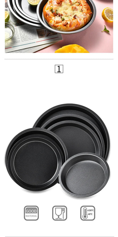 Non-Stick Carbon Steel Pizza Pan | 6–10 inch Black Baking Pan for Oven, Microwave & Chip Tray