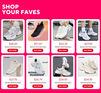 Women's Lightweight Mesh Running Sneakers – Breathable Lace-Up Sport Shoes