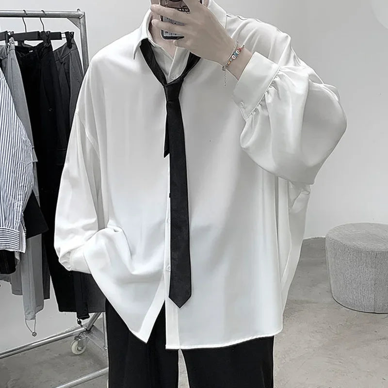 King Billion Men's Korean-Style Oversized Shirt – Loose Fit, Harajuku Casual | M–XXL