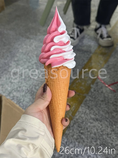 Realistic Faux Ice Cream Cone – Simulation Waffle Cone Prop for Display, Decor & Content Creation