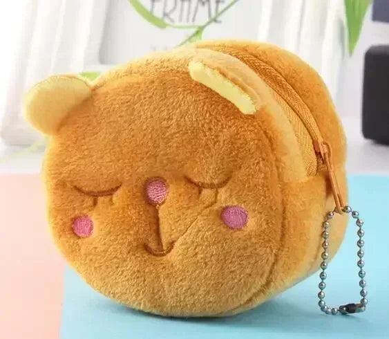Plush Cartoon Animal Coin Purse with Zipper
