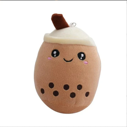 Bubble Tea Boba Plush Toy | Soft Stuffed Milk Cup Plushie Pillow & Keychain Pendant for Kids