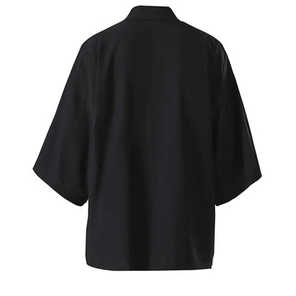 Men's Japanese Kimono Cardigan Shirt – Open Stitch Yukata, 3/4 Sleeve | XS–XXXL